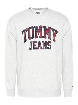 Sweat Tommy Jeans Graphic Gris pour Homme