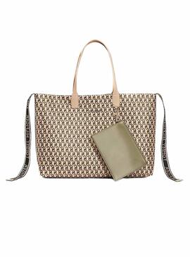 Sac à main Tommy Hilfiger Cabas Iconic Beige pour Femme