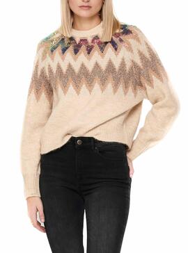Pull Only Beige Mary pour Femme