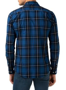 Chemise Lacoste Popelin Bleu pour Homme