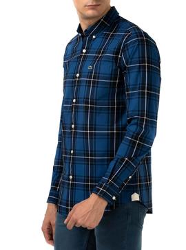 Chemise Lacoste Popelin Bleu pour Homme