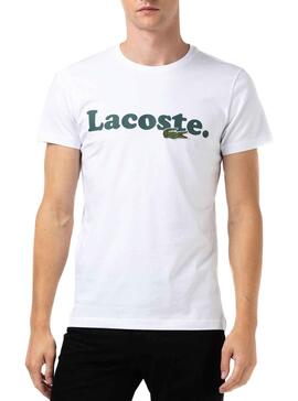 T-Shirt Lacoste Italic Blanc pour Homme