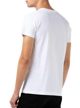 T-Shirt Lacoste Italic Blanc pour Homme