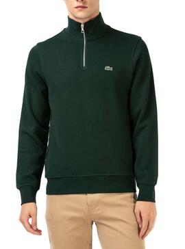 Sweat Lacoste Col roulé Vert pour Homme