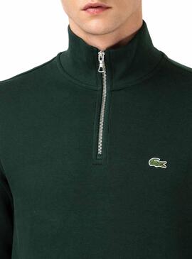 Sweat Lacoste Col roulé Vert pour Homme