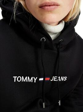 Sweat Tommy Jeans Logo Noire pour Femme