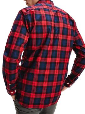 Chemise Montre Tommy Hilfiger Check Rouge Homme