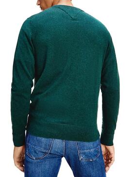 Pull Tommy Hilfiger Pima Vert pour Homme