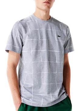 T-Shirt Lacoste Sport Grafic Gris pour Homme