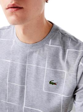 T-Shirt Lacoste Sport Grafic Gris pour Homme