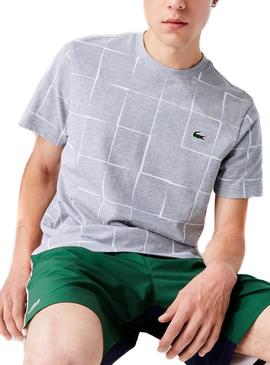 T-Shirt Lacoste Sport Grafic Gris pour Homme