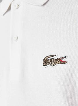 Polo Lacoste x National Geographic Blanc Leopard