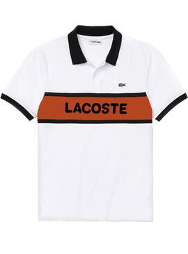 Polo Lacoste Sport Graphic Blanc pour Homme