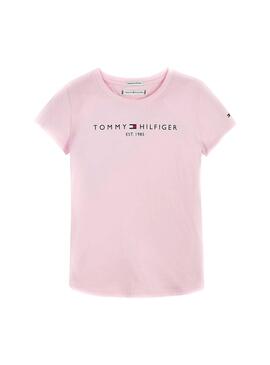 T-Shirt Tommy Hilfiger Essential Rose pour Fille