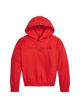 Sweat Tommy Hilfiger essential hooded Rouge Fille