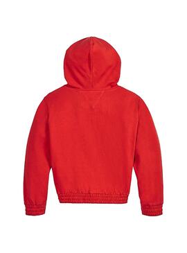 Sweat Tommy Hilfiger essential hooded Rouge Fille