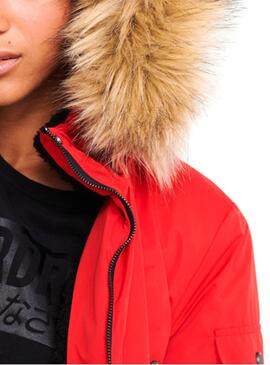 Parka Superdry Nadare Microfibre Rouge Femme