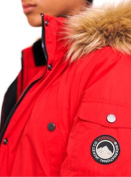 Parka Superdry Nadare Microfibre Rouge Femme