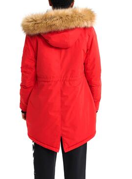 Parka Superdry Nadare Microfibre Rouge Femme