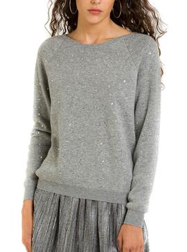 Pull Naf Naf Pedreria Gris pour Femme