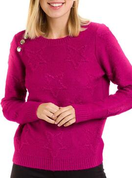 Pull Naf Naf Etoiles et boutons pour Femme