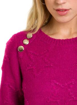 Pull Naf Naf Etoiles et boutons pour Femme