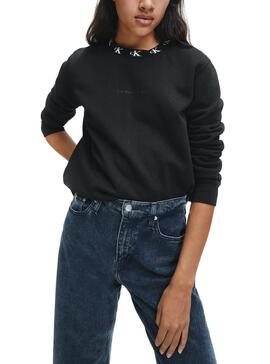Sweat Calvin Klein Jeans trim Noir pour Femme
