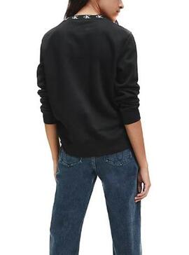Sweat Calvin Klein Jeans trim Noir pour Femme