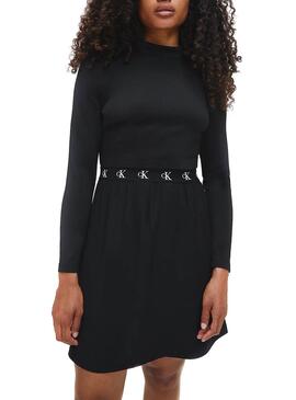 Robe Calvin Klein Elastic Noire pour Femme