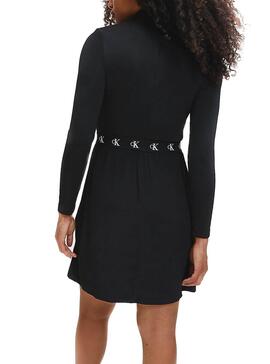 Robe Calvin Klein Elastic Noire pour Femme