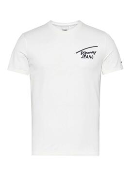 T-Shirt Tommy Jeans Stretch Blanc pour Homme