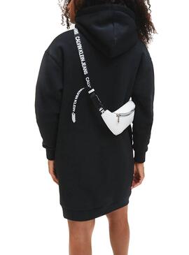 Robe Logo Calvin Klein Hoodie Noire pour Femme
