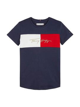 T-Shirt Tommy Hilfiger Icon Bleu Marine pour Fille