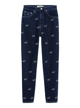 Pantalon Tommy Jeans Logos Bleu marine pour Femme