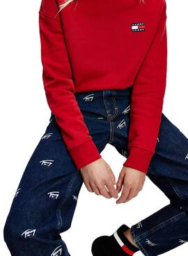 Pantalon Tommy Jeans Logos Bleu marine pour Femme