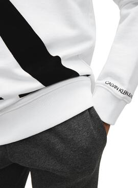 Sweat Calvin Klein Monogram Blanc pour Garçon