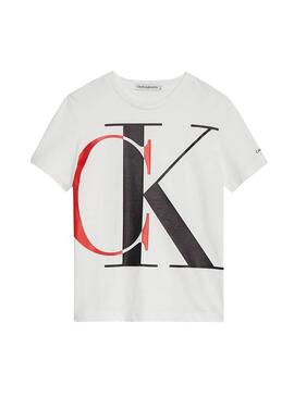 T-Shirt Calvin Klein Exploded Monogram Blanc