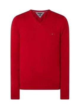 Pull Tommy Hilfiger Cashmere Rouge pour Homme