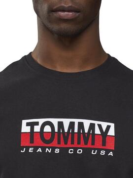 T-Shirt Tommy Jeans Contrast Noire pour Homme