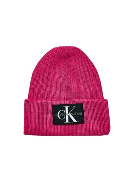 Bonnet Knitted Calvin Klein en mohair rose pour Femme
