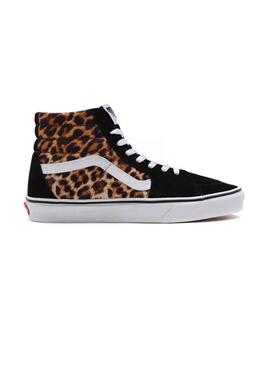 Baskets Vans Sk8-Hi Leopard Noir pour Femme