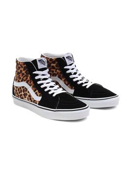 Baskets Vans Sk8-Hi Leopard Noir pour Femme