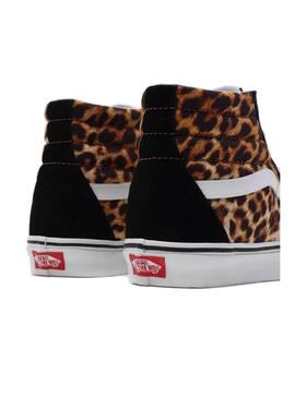 Baskets Vans Sk8-Hi Leopard Noir pour Femme