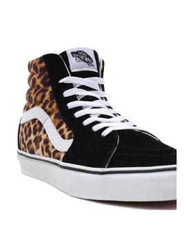 Baskets Vans Sk8-Hi Leopard Noir pour Femme