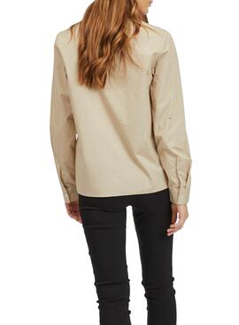 Chemise Vila Beige Vigami pour Femme