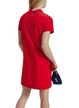 Robe Tommy Jeans Essential Polo Rouge pour Femme