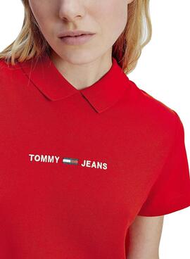 Robe Tommy Jeans Essential Polo Rouge pour Femme