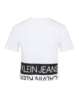 T-Shirt Calvin Klein Mirrored Blanc pour Femme