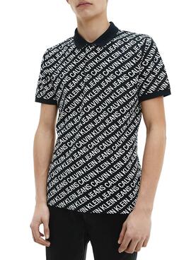 Polo Calvin Klein Diagonal Logo Noire pour Homme