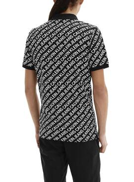 Polo Calvin Klein Diagonal Logo Noire pour Homme